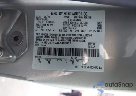 2020 Ford Transit Connect Xlt из США, поврежденный, VIN NM0LS7F2XL1480682